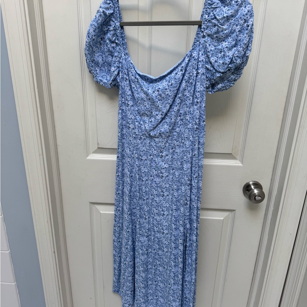 Miami Blue Floral Long Sleeve Dress